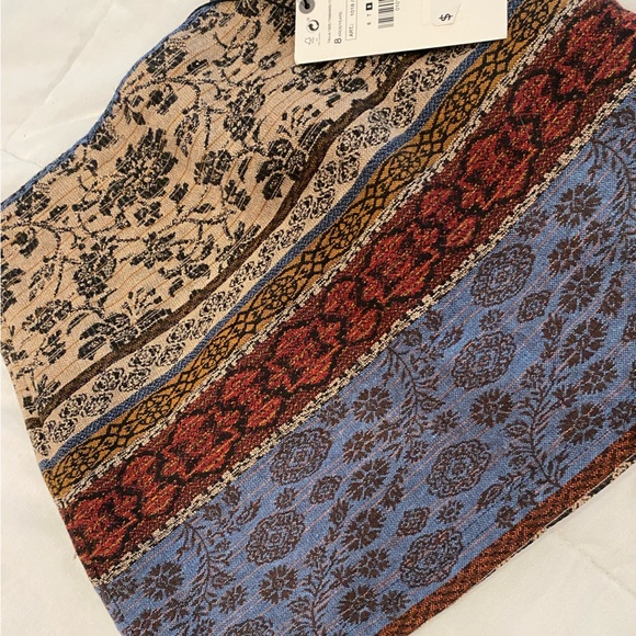 NWT Zara Taupe Brown Jacquard Girl Wrap Style Skirt Size:8 - Picture 8 of 10